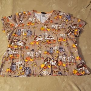 Fall/Thanksgiving Scrub Top